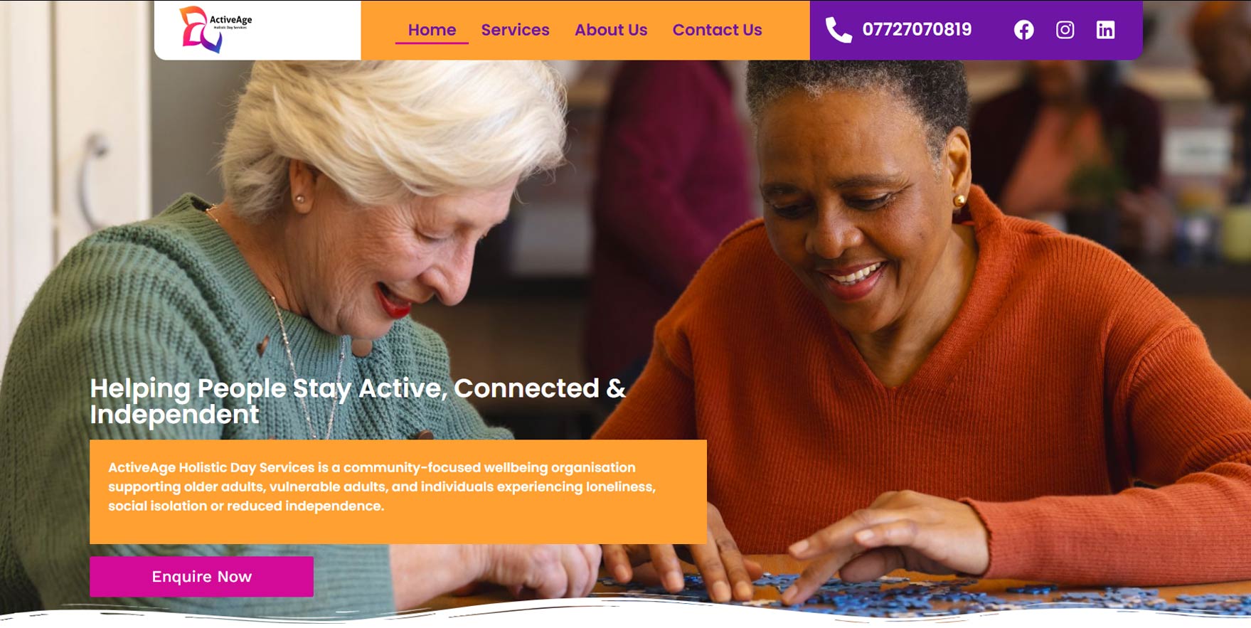 ActiveAge Holistic Day Services website