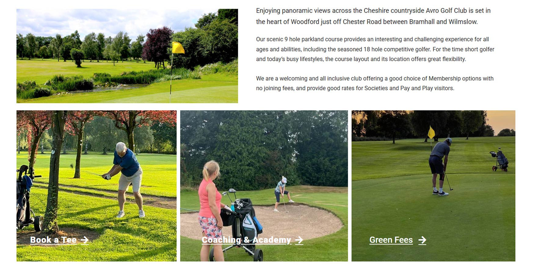 Avro Golf Club website