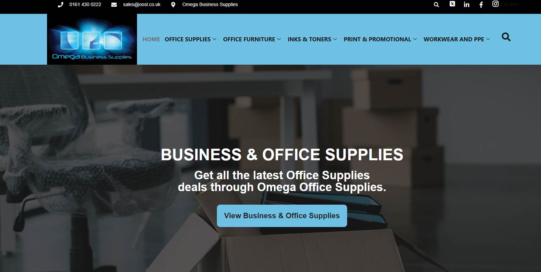 Omega Business Supplies website by LV Media