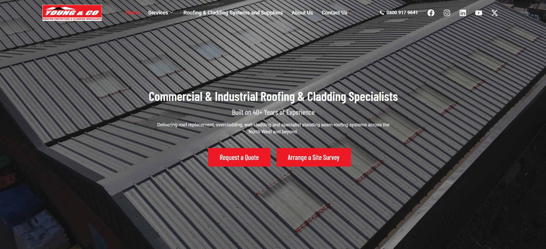 Young and Co Roofing and Cladding website